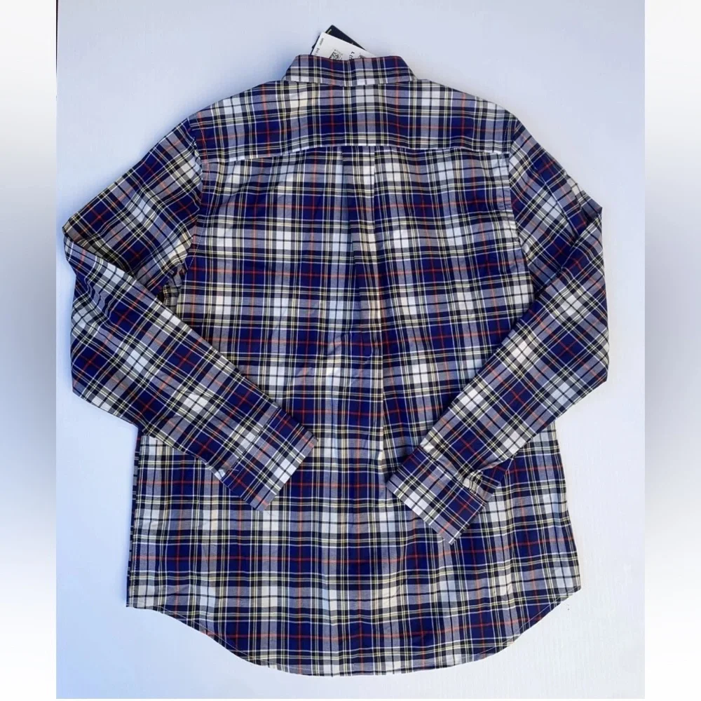 Ralph Lauren Boys Sz Large 14-16 Blue Plaid Button Down Long Sleeve Shirt